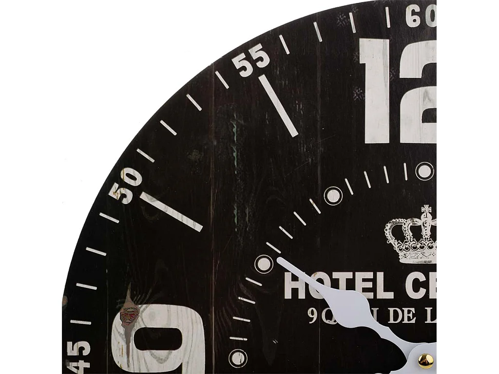 Reloj de pared de madera negro 34x34x2cm
