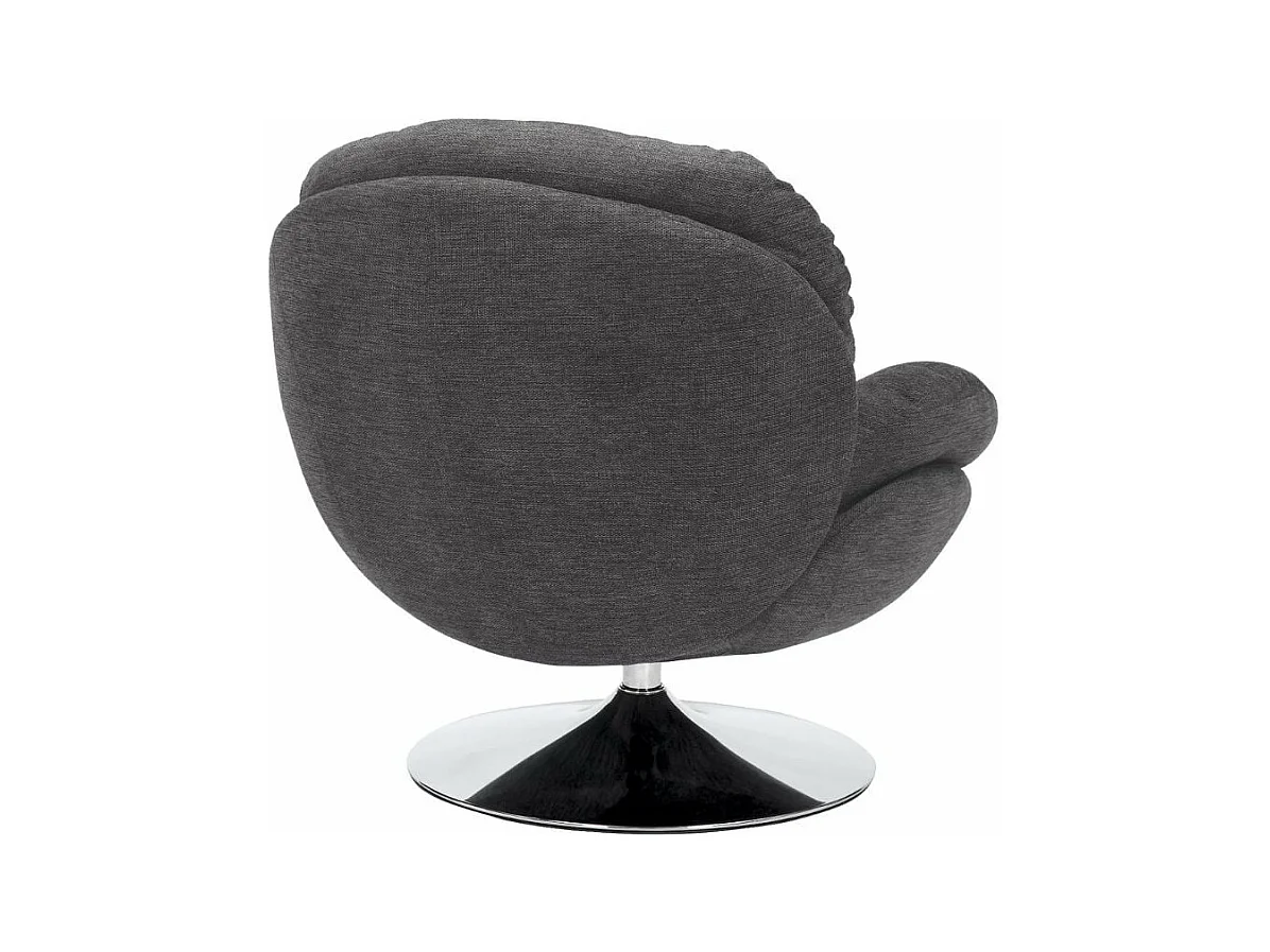 Poltrona girevole vintage, tessuto grigio scuro Noche