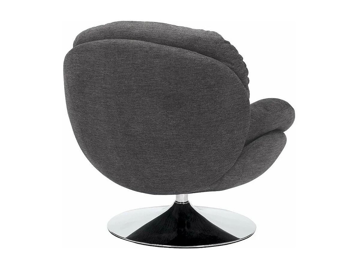 Poltrona girevole vintage, tessuto grigio scuro Noche