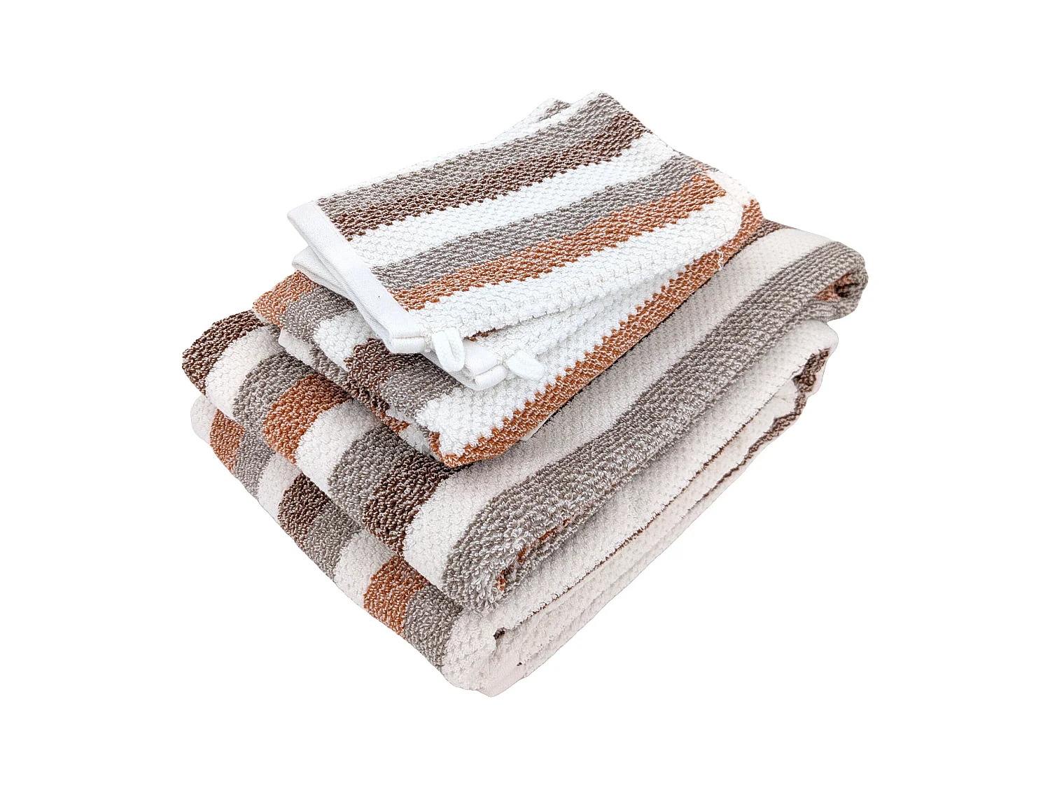 Parure de bain 5 pièces coton collection VISTA blanc jaune