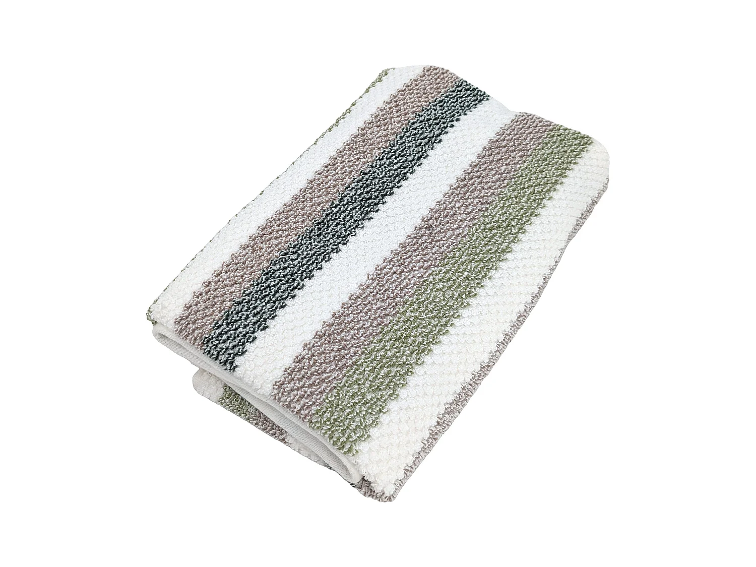 Serviette de toilette 50x100 cm pur coton collection VISTA blanc vert