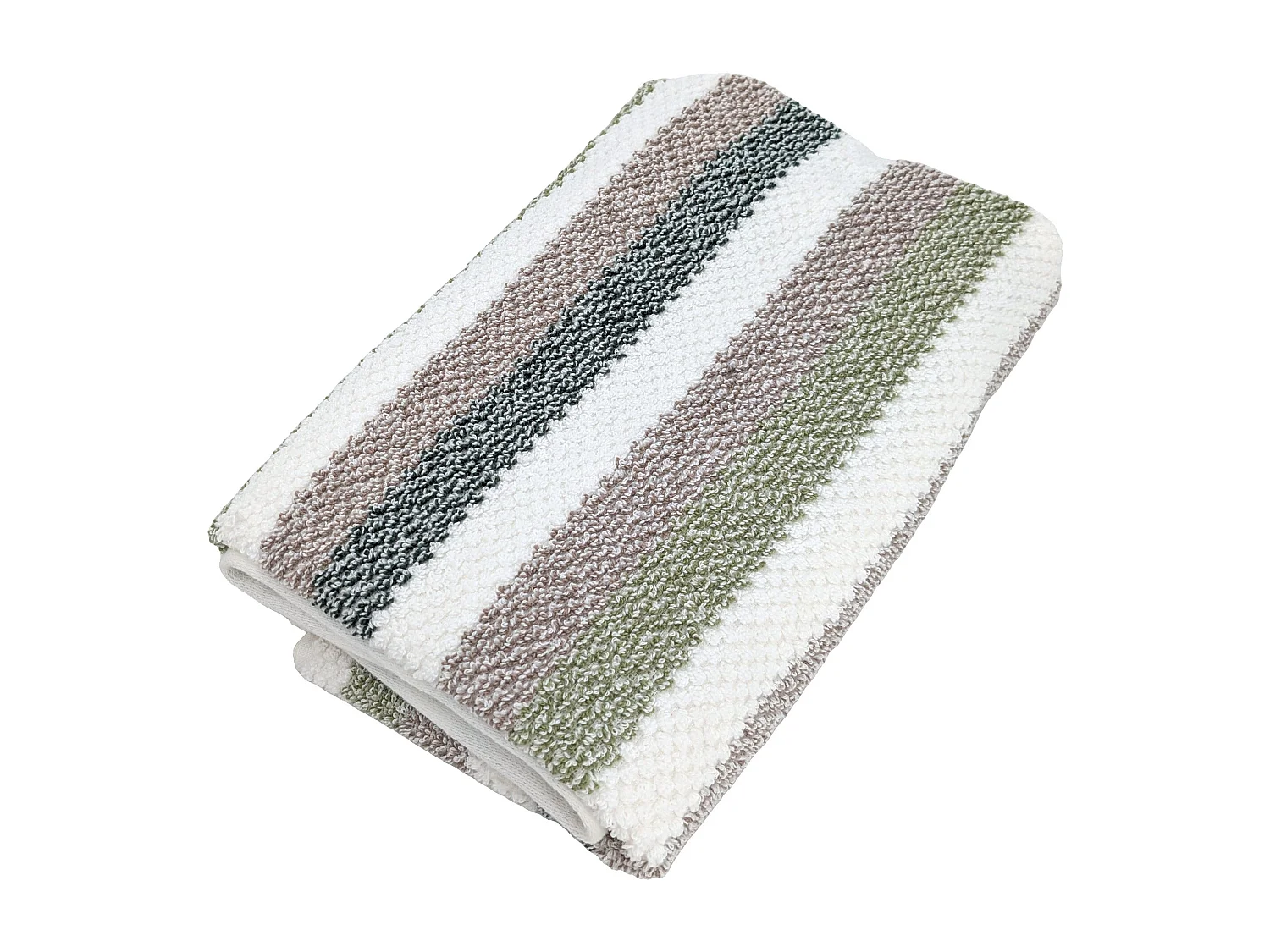 Serviette de toilette 50x100 cm pur coton collection VISTA blanc vert