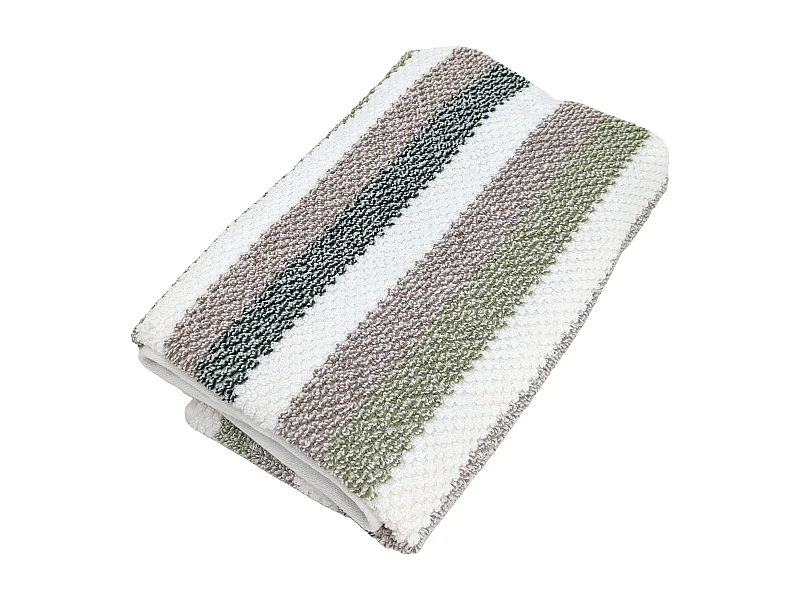 Serviette de toilette 50x100 cm pur coton collection VISTA blanc vert