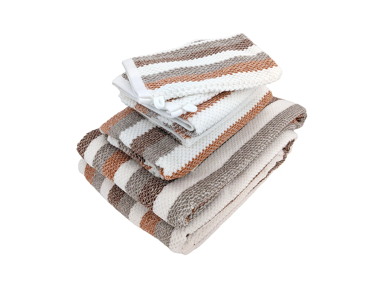 Parure de bain 7 pièces coton collection VISTA blanc jaune