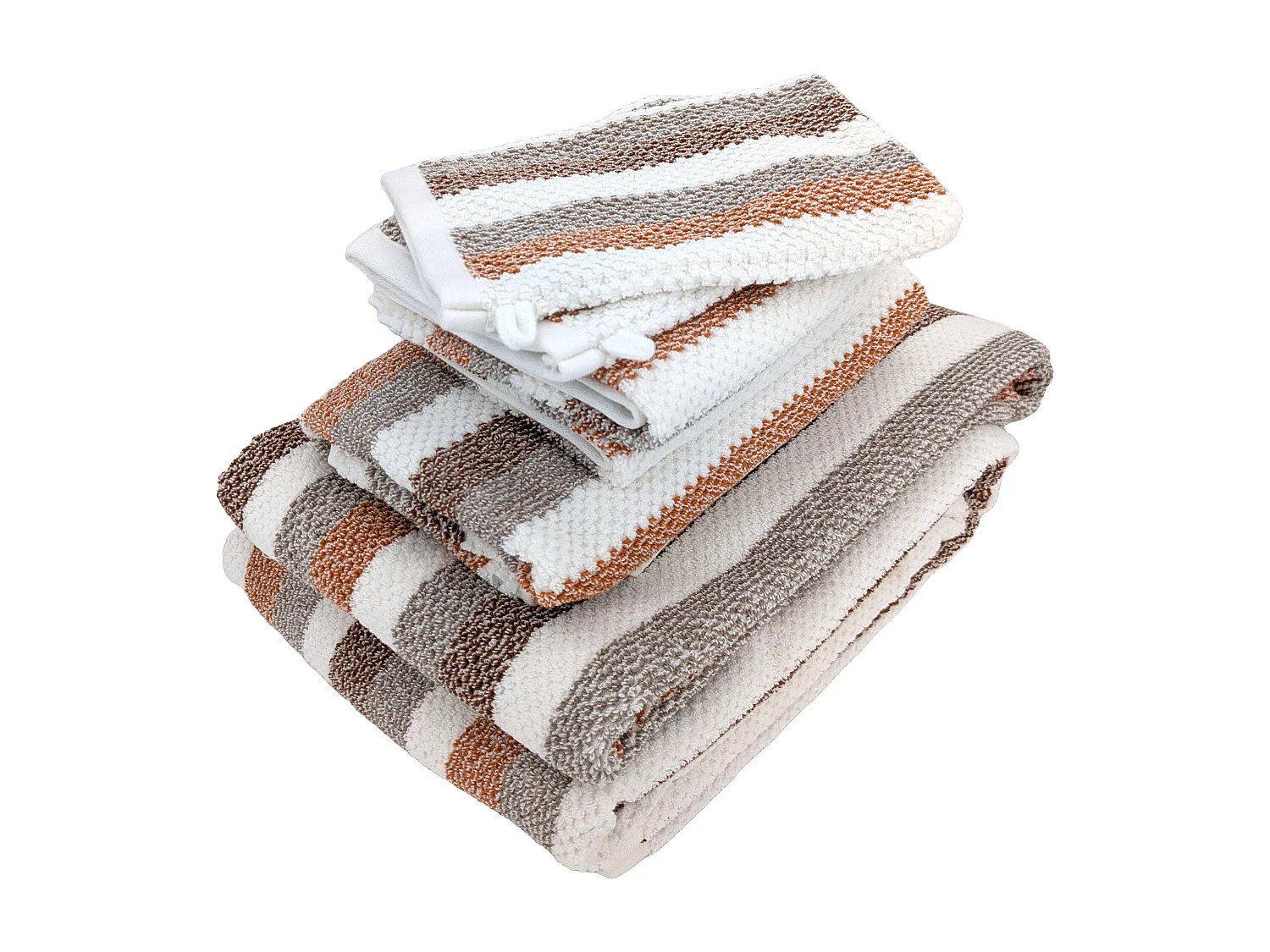 Parure de bain 7 pièces coton collection VISTA blanc jaune