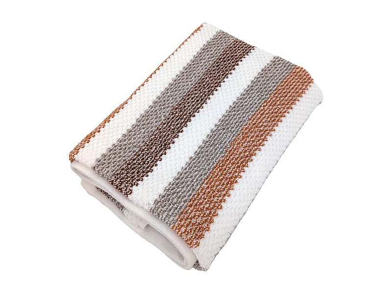 Serviette de toilette 50x100 cm pur coton collection VISTA blanc jaune