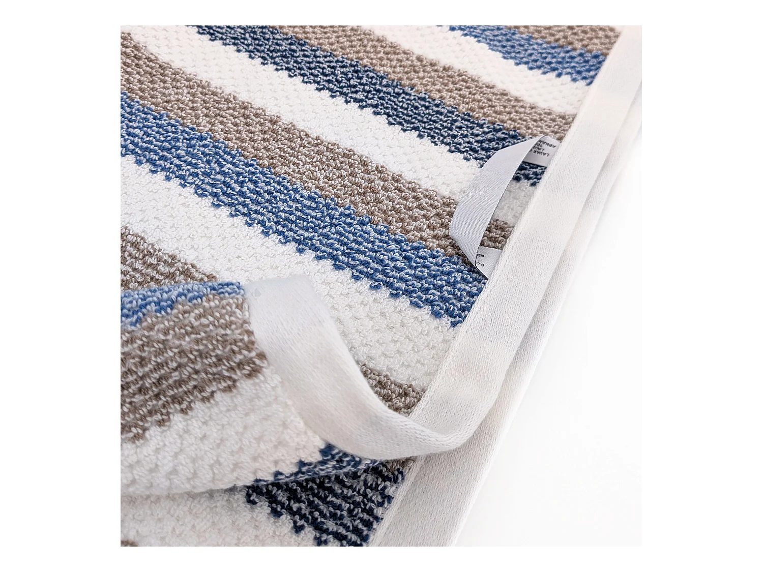 Parure de bain 5 pièces coton collection VISTA blanc bleu