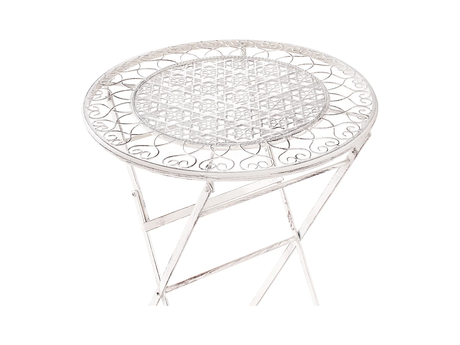 Stolik ogrodowy barowy TRIESTE 60 cm 60 cm Metal Jasnobeżowy