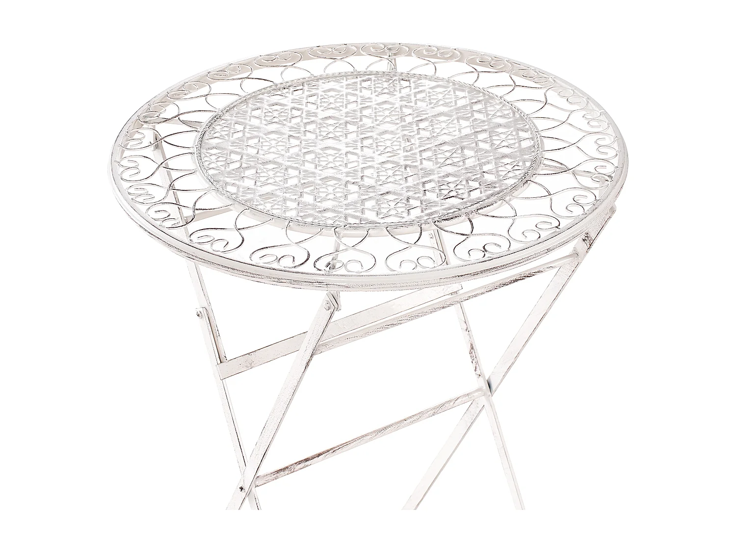 Table de bar de jardin TRIESTE 60 cm 60 cm Métal Beige clair