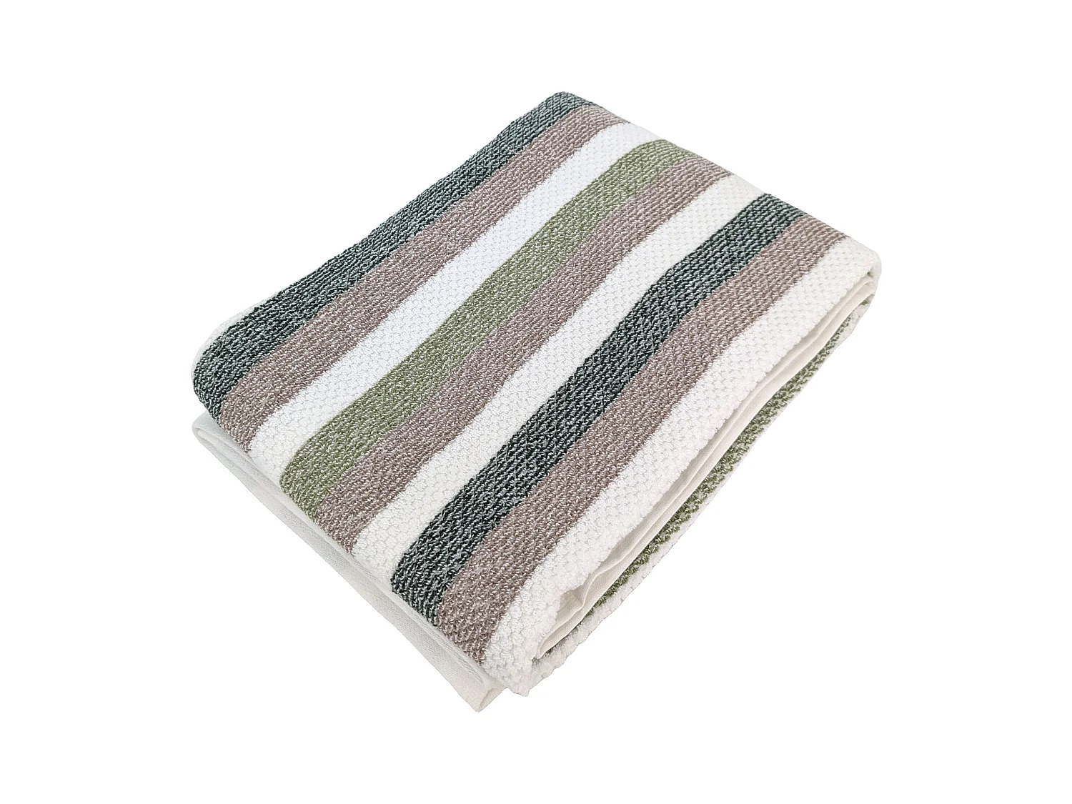 Drap de bain 100x150 cm pur coton collection VISTA blanc vert