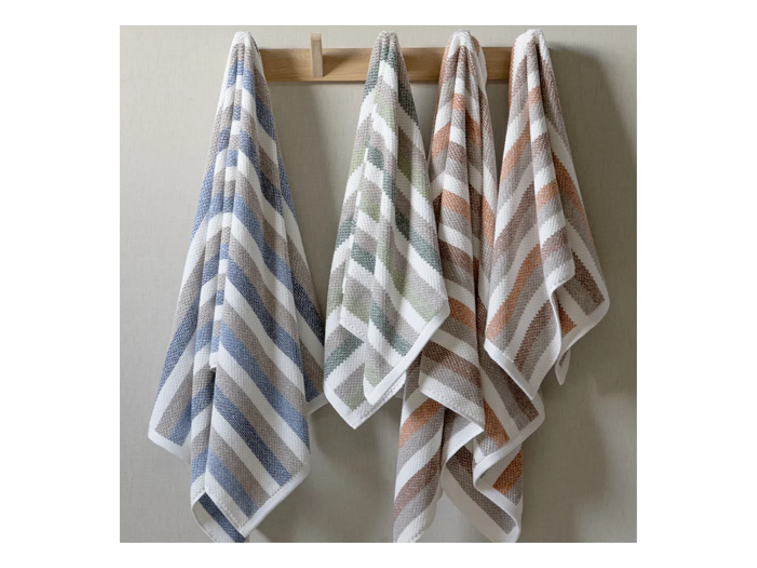 Drap de bain 100x150 cm pur coton collection VISTA blanc vert