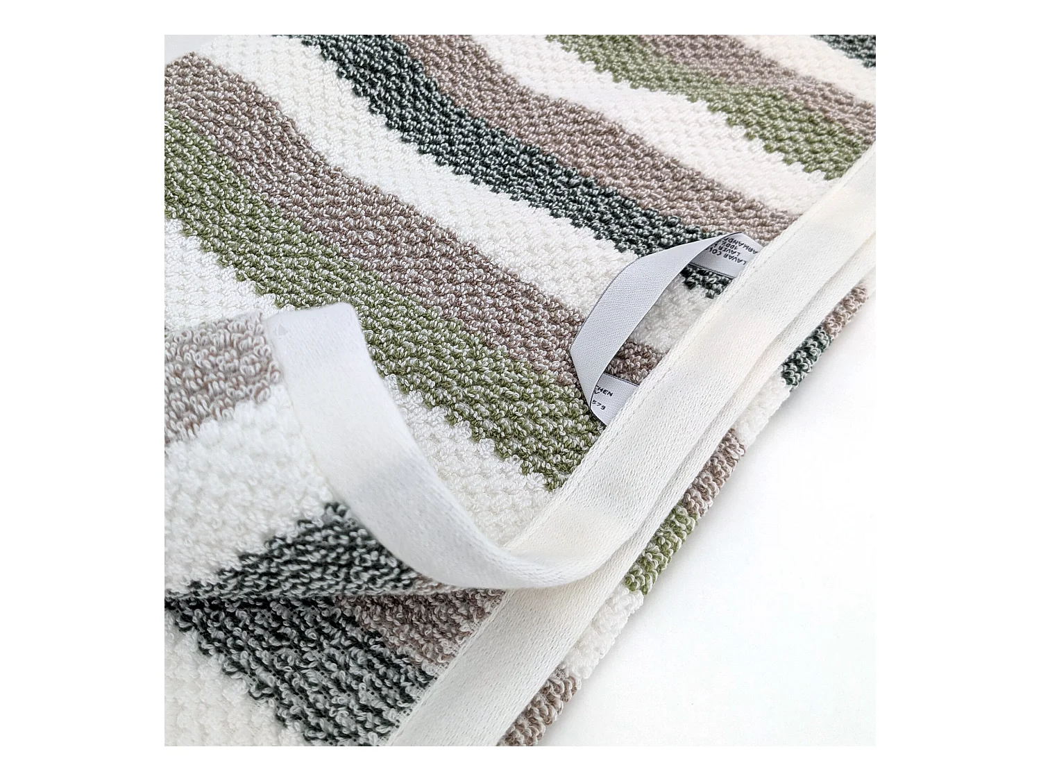 Drap de bain 100x150 cm pur coton collection VISTA blanc vert