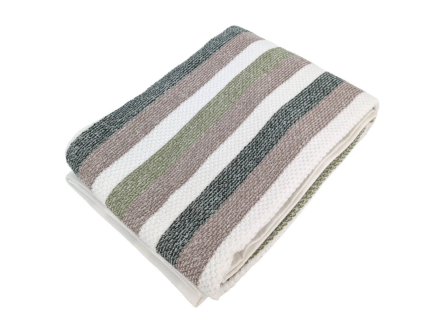 Drap de bain 100x150 cm pur coton collection VISTA blanc vert