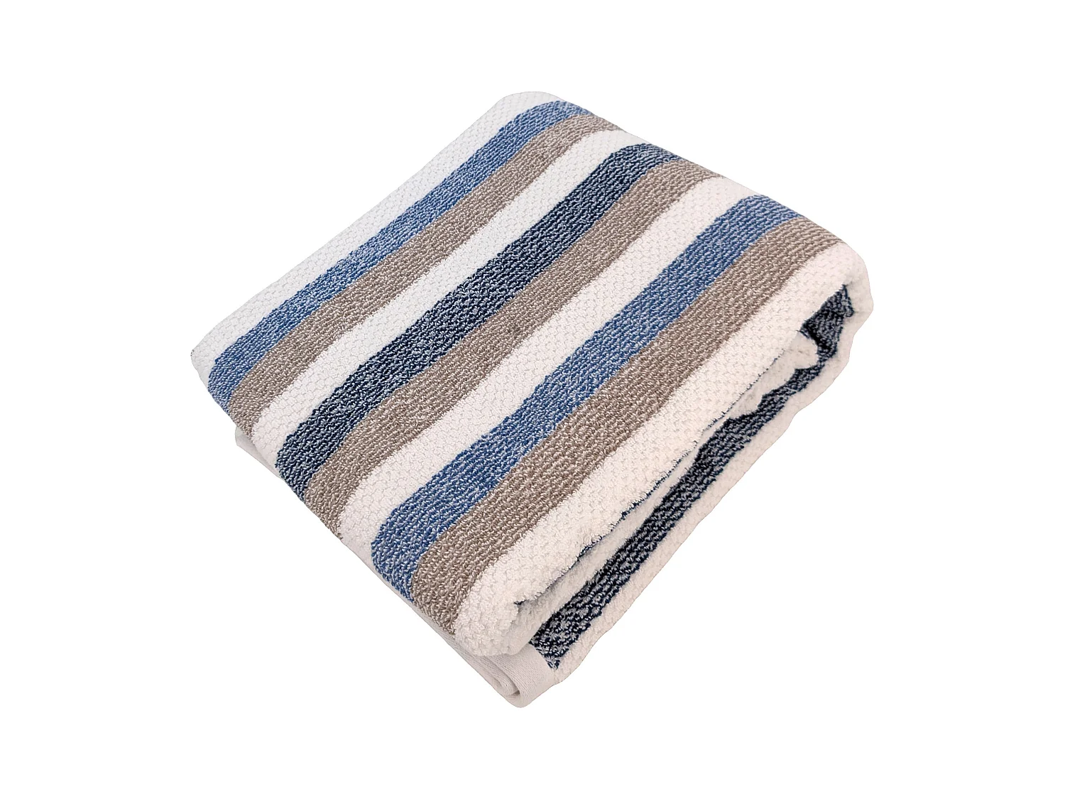 Drap de bain 100x150 cm pur coton collection VISTA blanc bleu