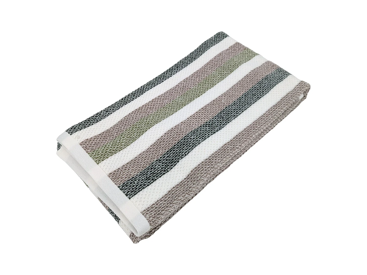 Drap de douche 70x140 cm pur coton collection VISTA blanc vert