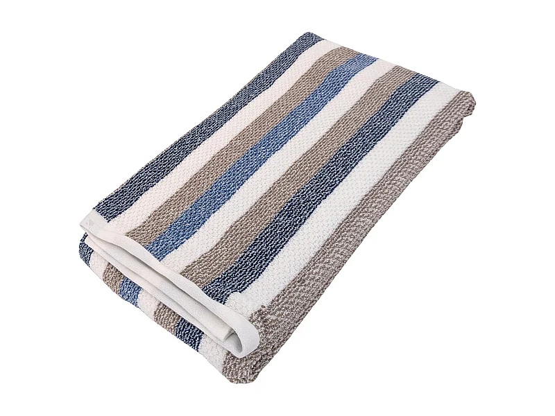 Drap de douche 70x140 cm pur coton collection VISTA blanc bleu