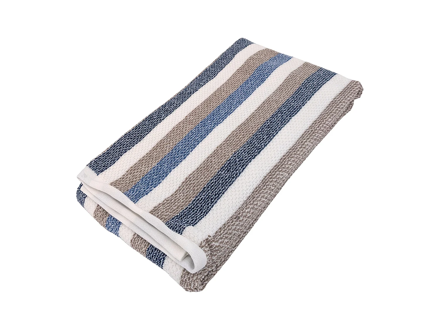 Drap de douche 70x140 cm pur coton collection VISTA blanc bleu