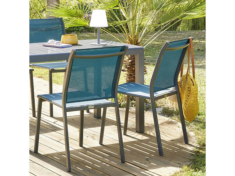 Chaise extérieur Essentia bleu canard/graphite Hespéride