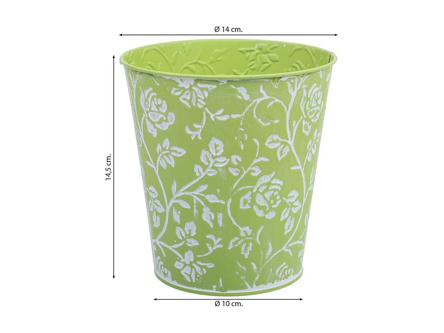 Balde metálico verde D14x14,5h cm B10