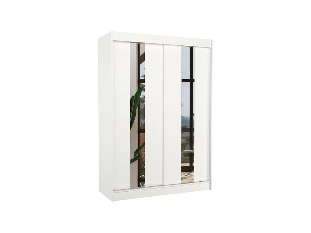 Armoire Dalton (150cm)/Portes coulissantes/Miroir/Blanc