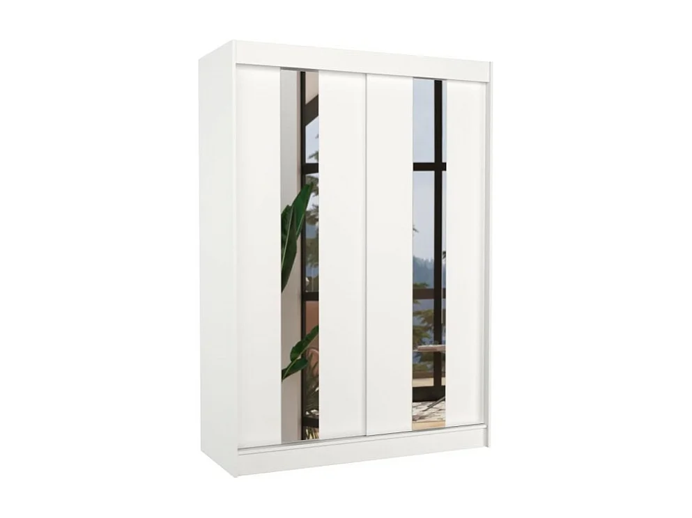 Armoire Dalton (150cm)/Portes coulissantes/Miroir/Blanc