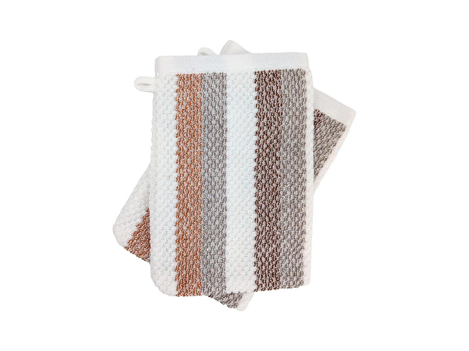 Lot de 2 gants de toilette 16x21 cm coton collection VISTA blanc jaune