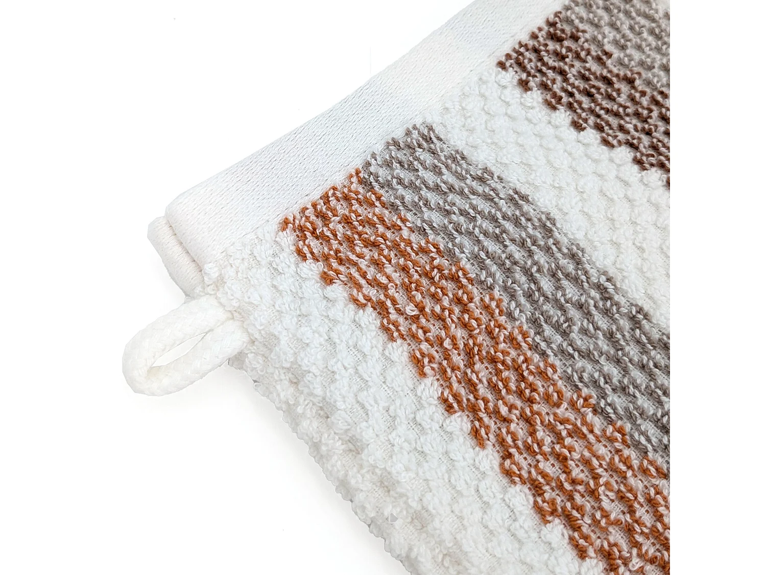 Lot de 2 gants de toilette 16x21 cm coton collection VISTA blanc jaune