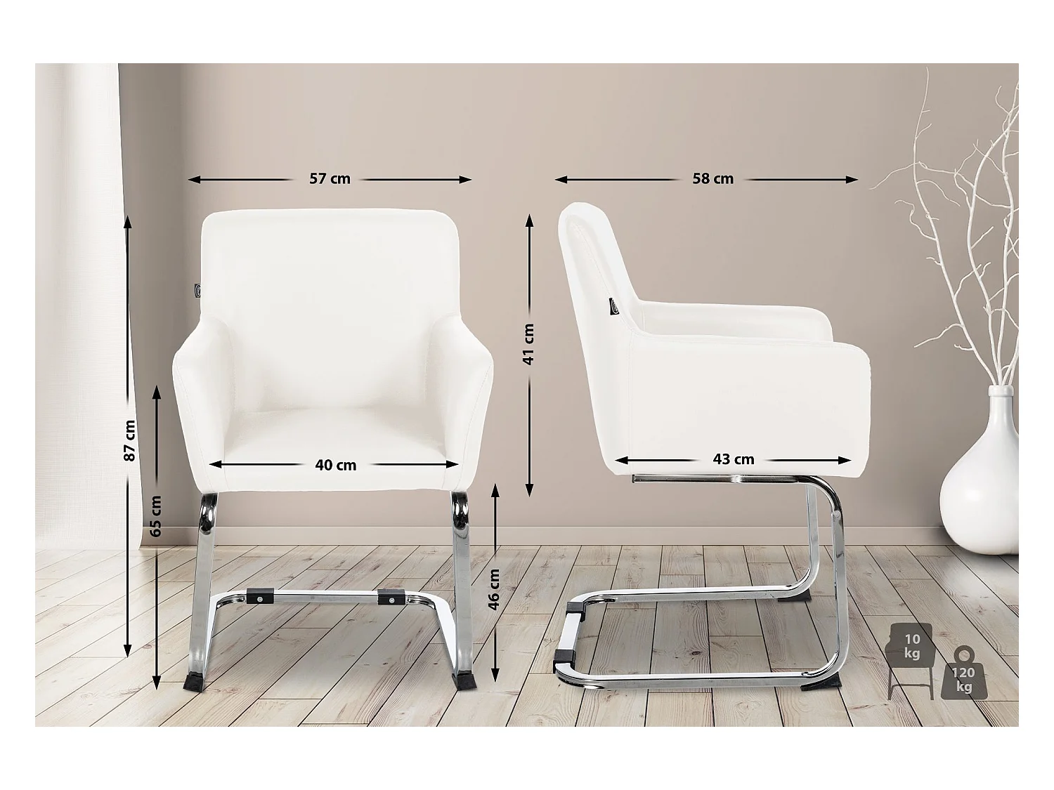 chaises oscillantes - Similicuir - Blanc - Puka