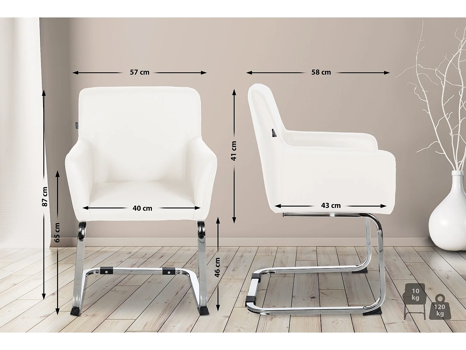 chaises oscillantes - Similicuir - Blanc - Puka