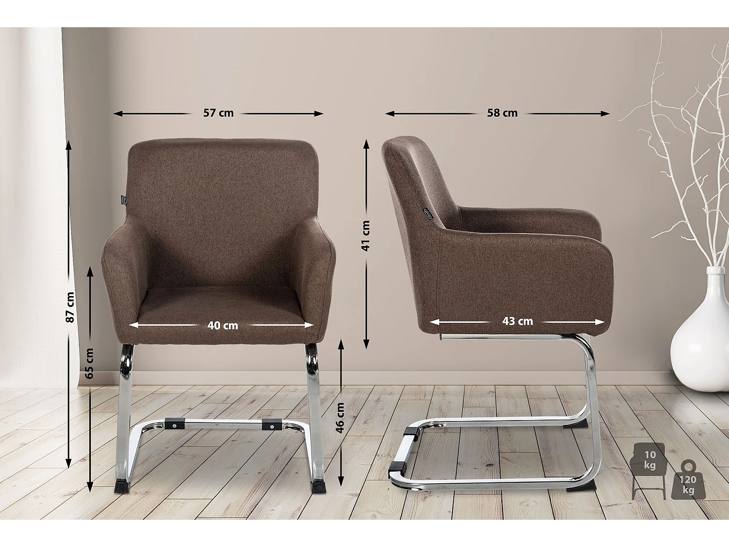 chaises oscillantes - Tissu - Marron - Puka