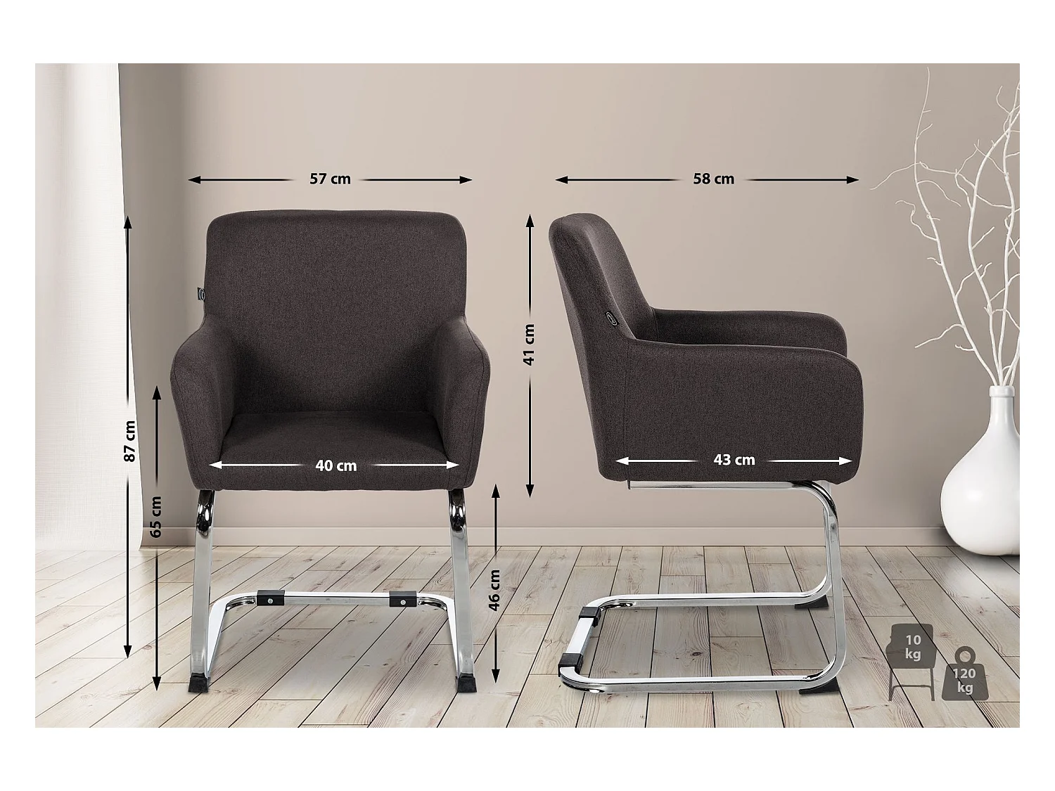 chaises oscillantes - Tissu - Noir - Puka