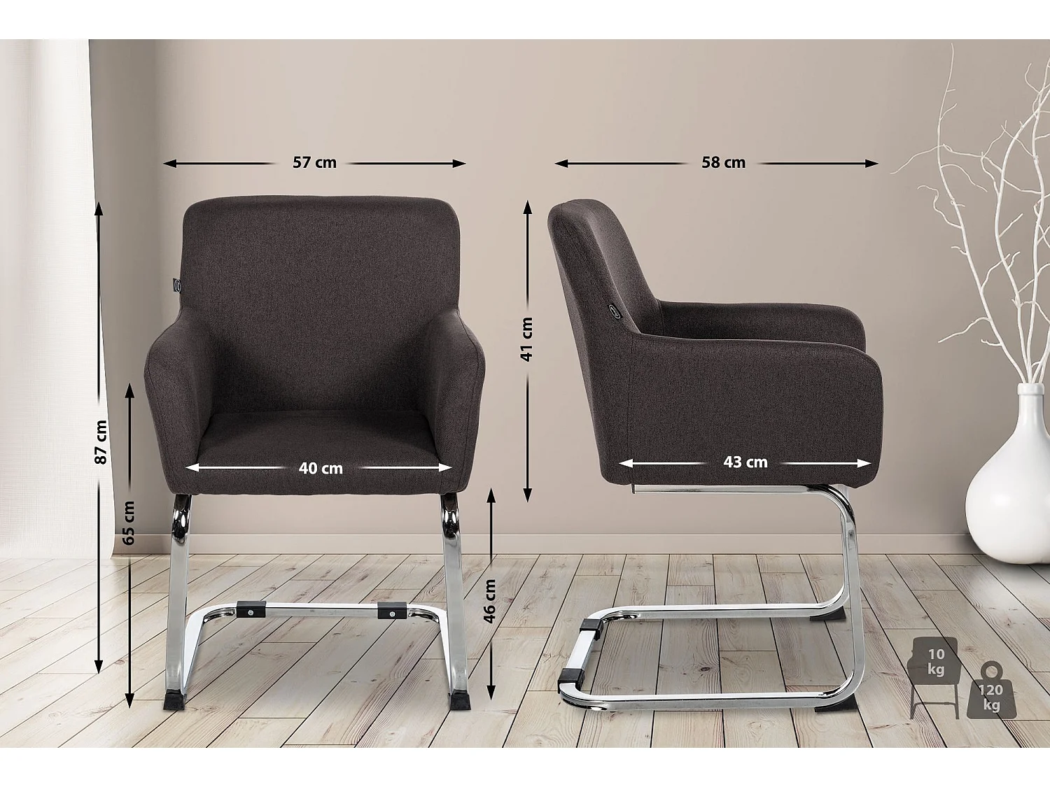 chaises oscillantes - Tissu - Noir - Puka