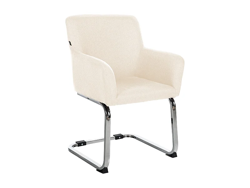 Freischwinger Stuhl - Stoff - creme - Puka