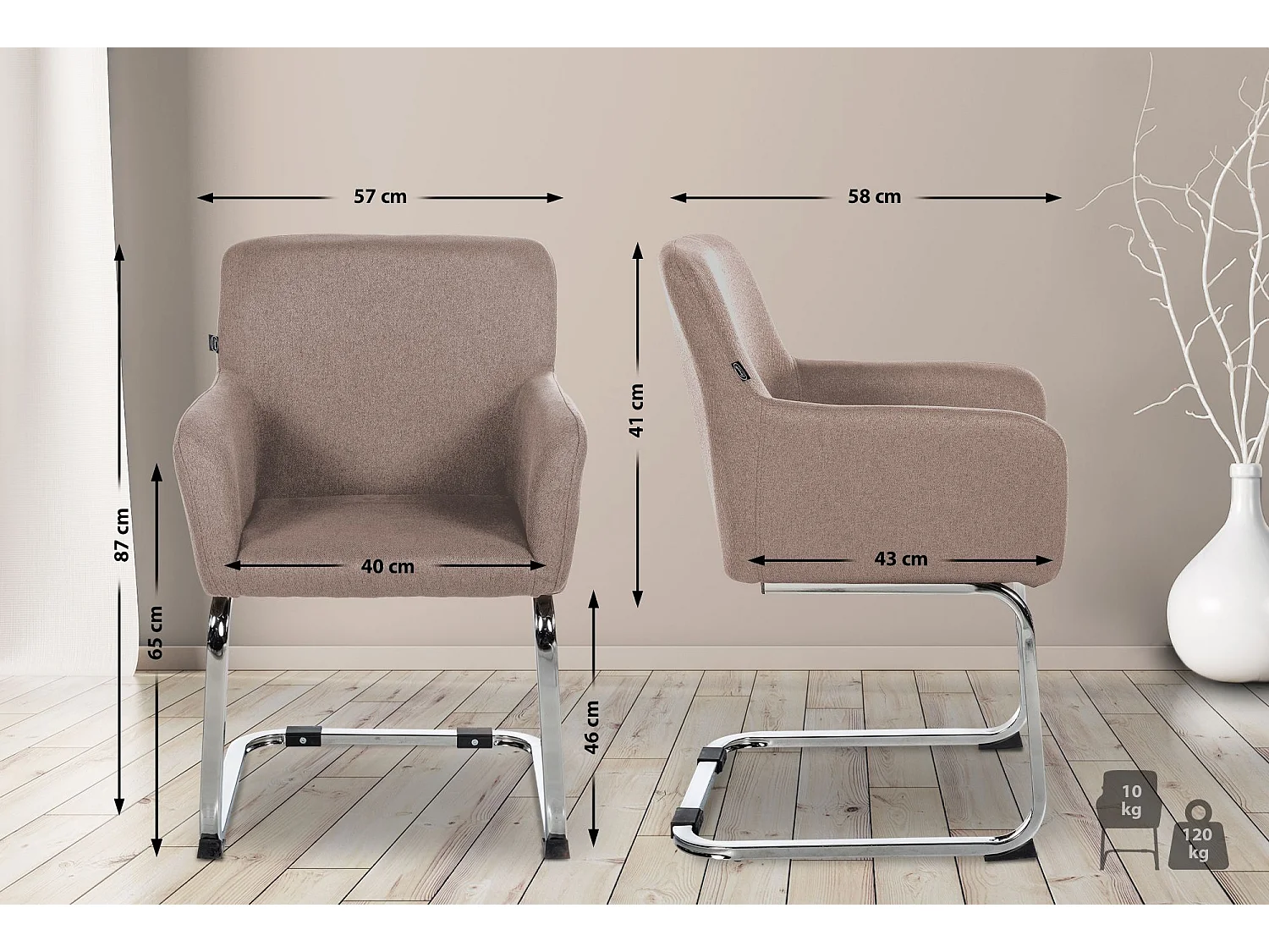 schommelstoelen - Stof - taupe - Puka