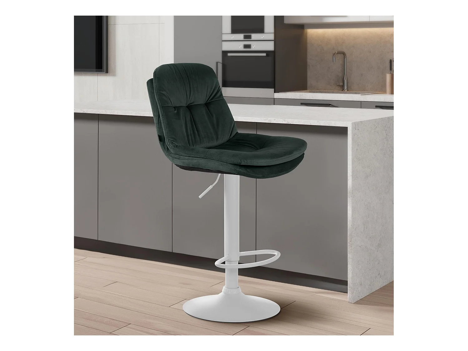 Tabouret de bar - Velours - Vert foncé - Laurel