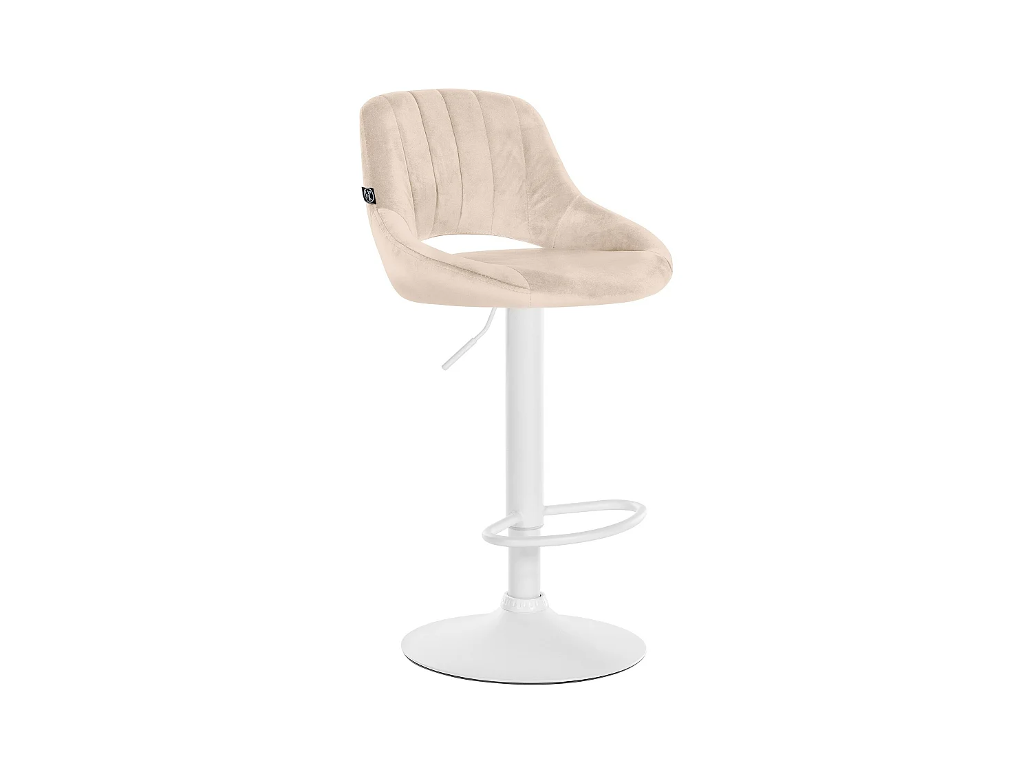 Tabouret de bar - Velours & Blanc - Crème - Milet