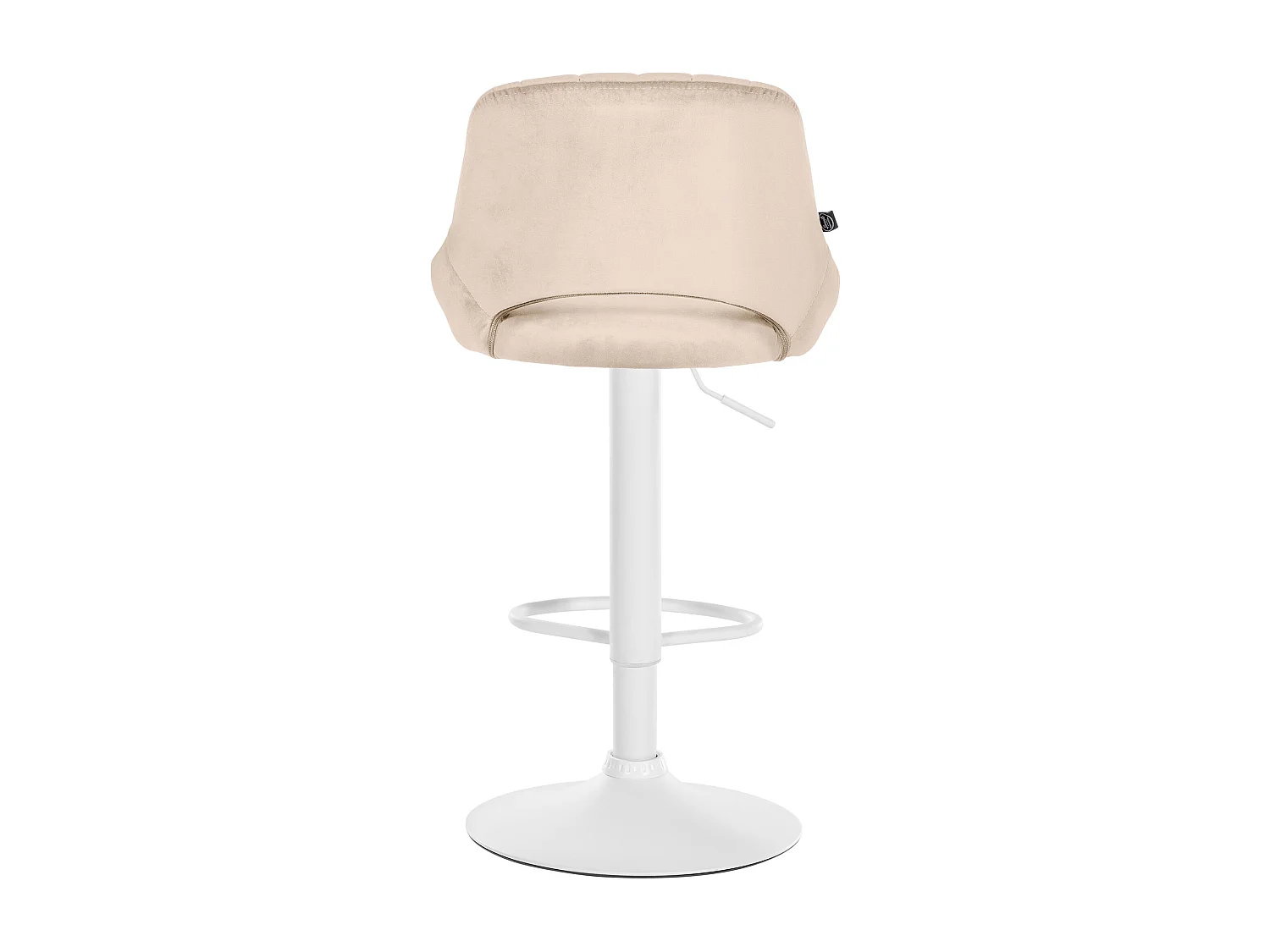 Tabouret de bar - Velours & Blanc - Crème - Milet