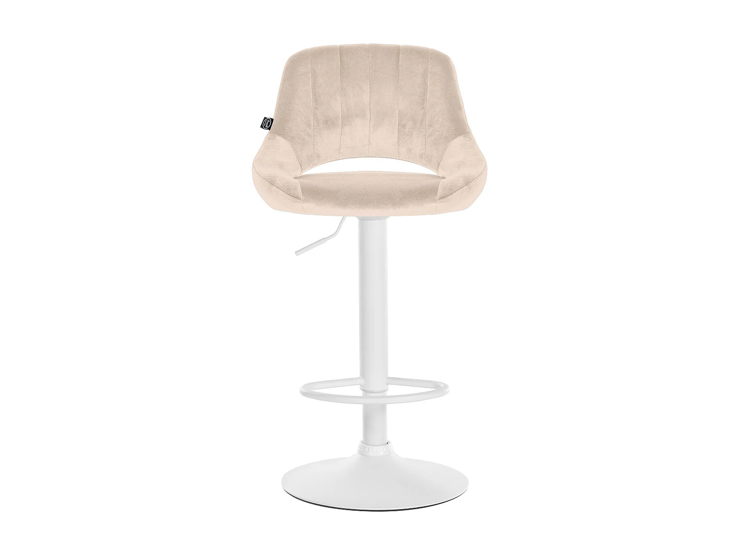 Tabouret de bar - Velours & Blanc - Crème - Milet