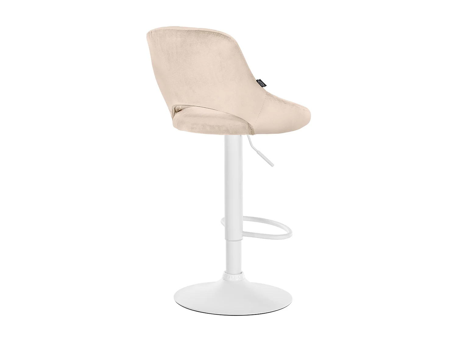 Tabouret de bar - Velours & Blanc - Crème - Milet