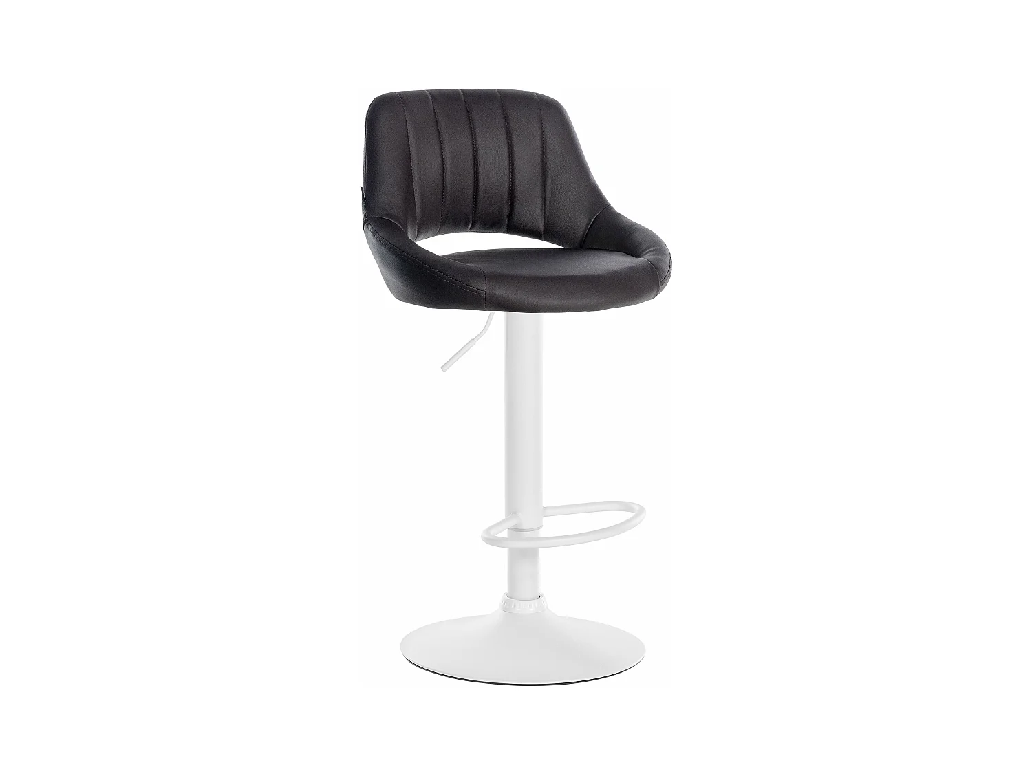 Tabouret de bar - Similicuir & Blanc - Marron - Milet