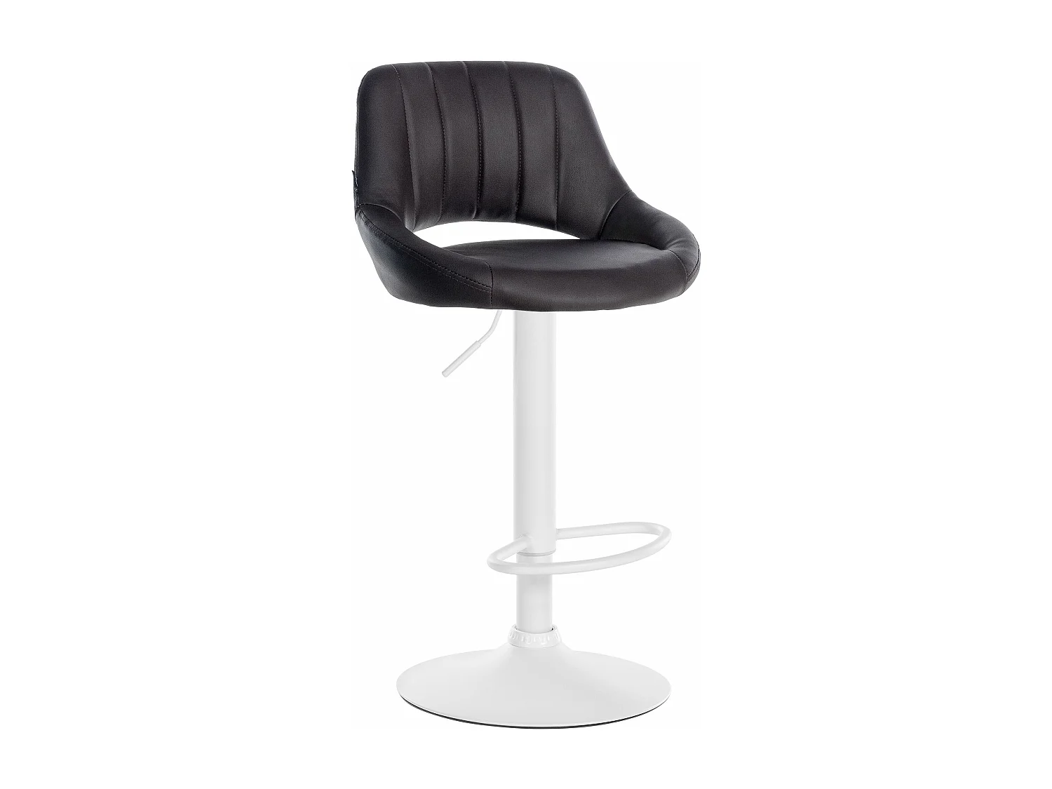Tabouret de bar - Similicuir & Blanc - Marron - Milet