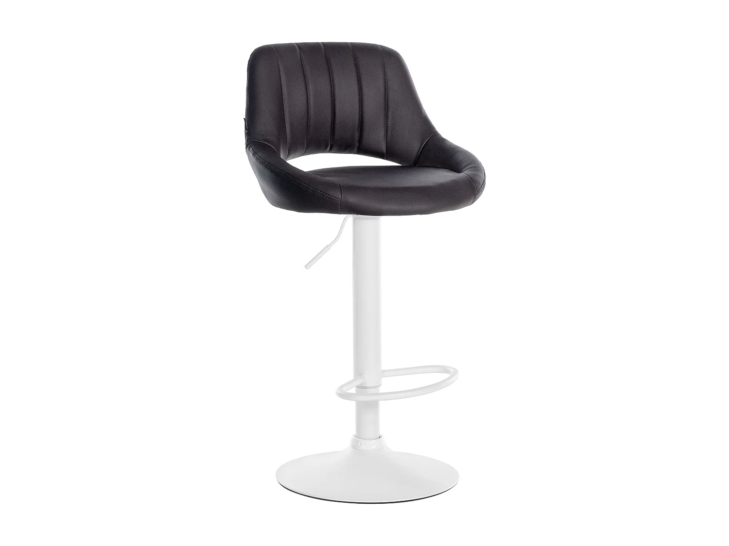 Tabouret de bar - Similicuir & Blanc - Marron - Milet