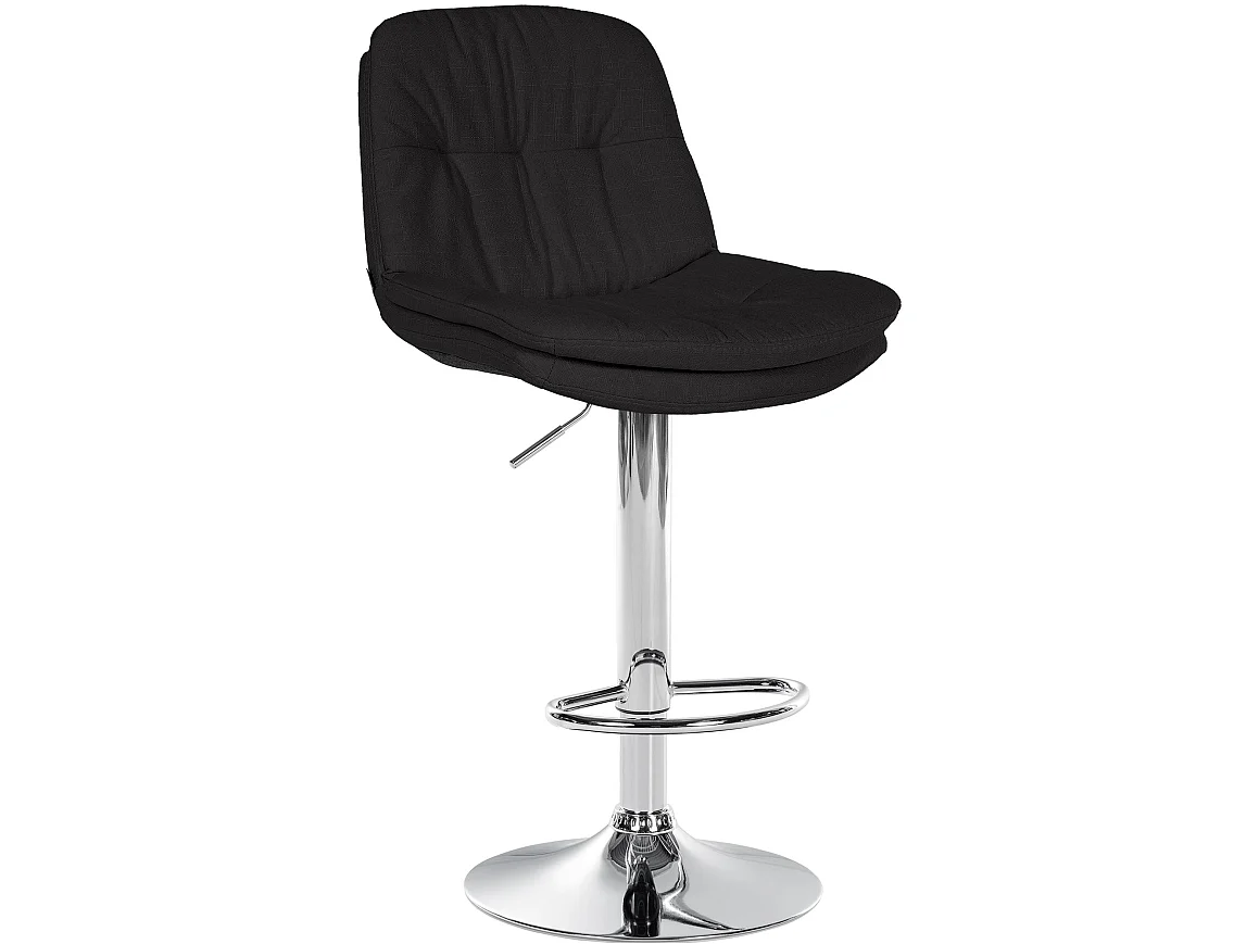 Tabouret de bar - Tissu - Noir - Laurel