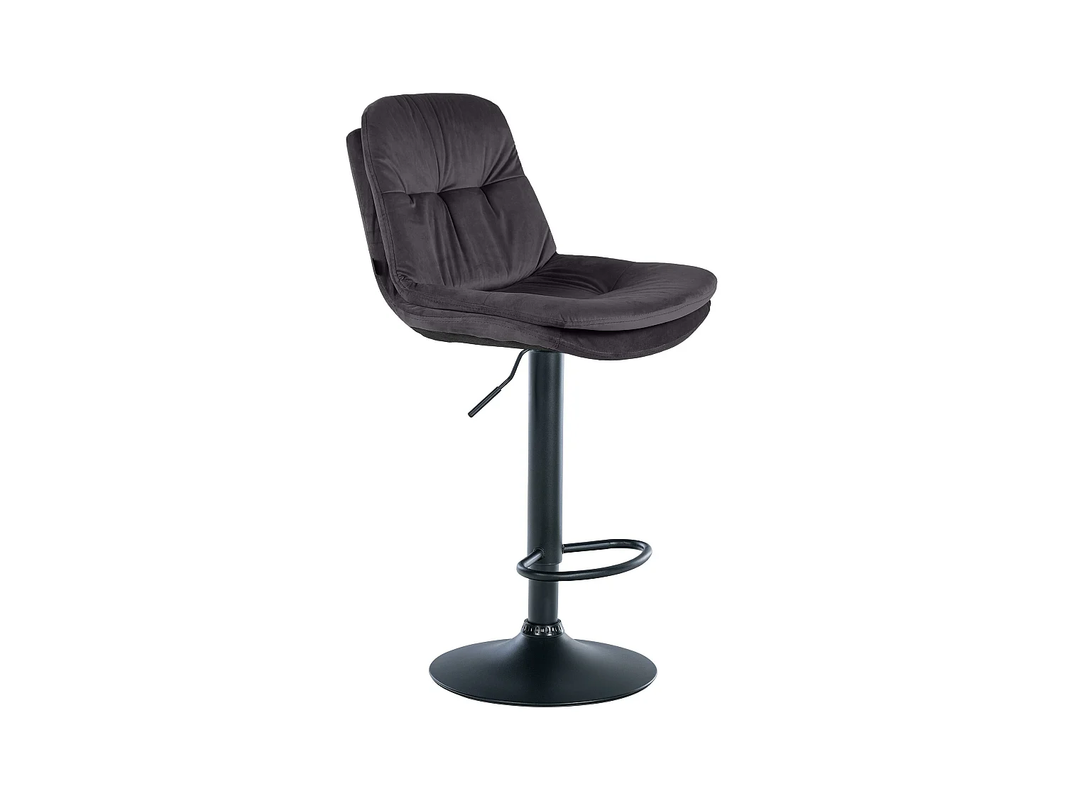 Tabouret de bar - Velours - Noir - Laurel