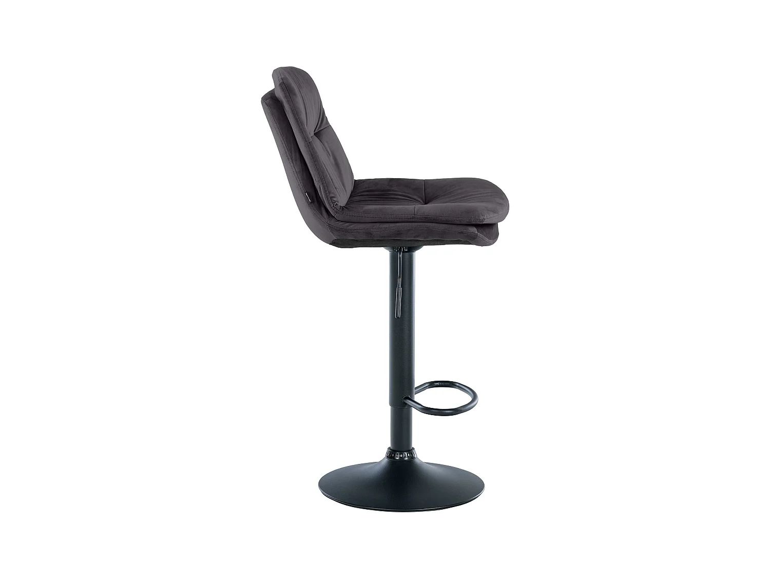 Tabouret de bar - Velours - Noir - Laurel