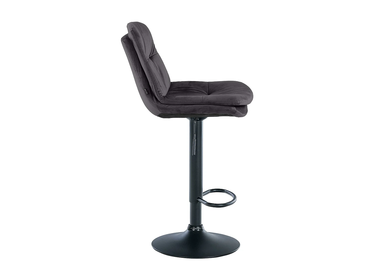 Tabouret de bar - Velours - Noir - Laurel