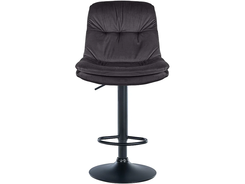 Tabouret de bar - Velours - Noir - Laurel
