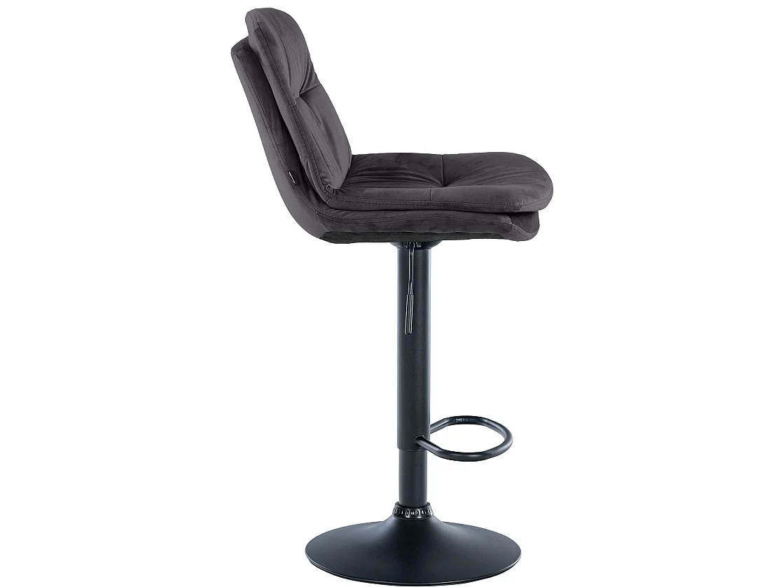 Tabouret de bar - Velours - Noir - Laurel