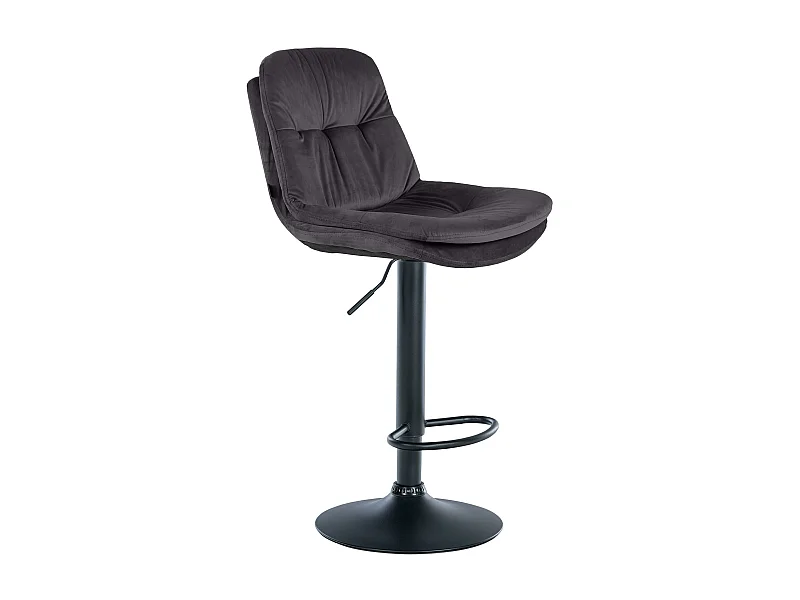 Tabouret de bar - Velours - Noir - Laurel