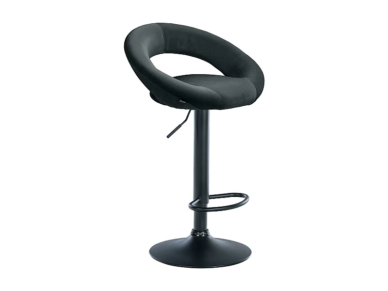 Tabouret de bar - Velours & Noir - Noir - Olinda